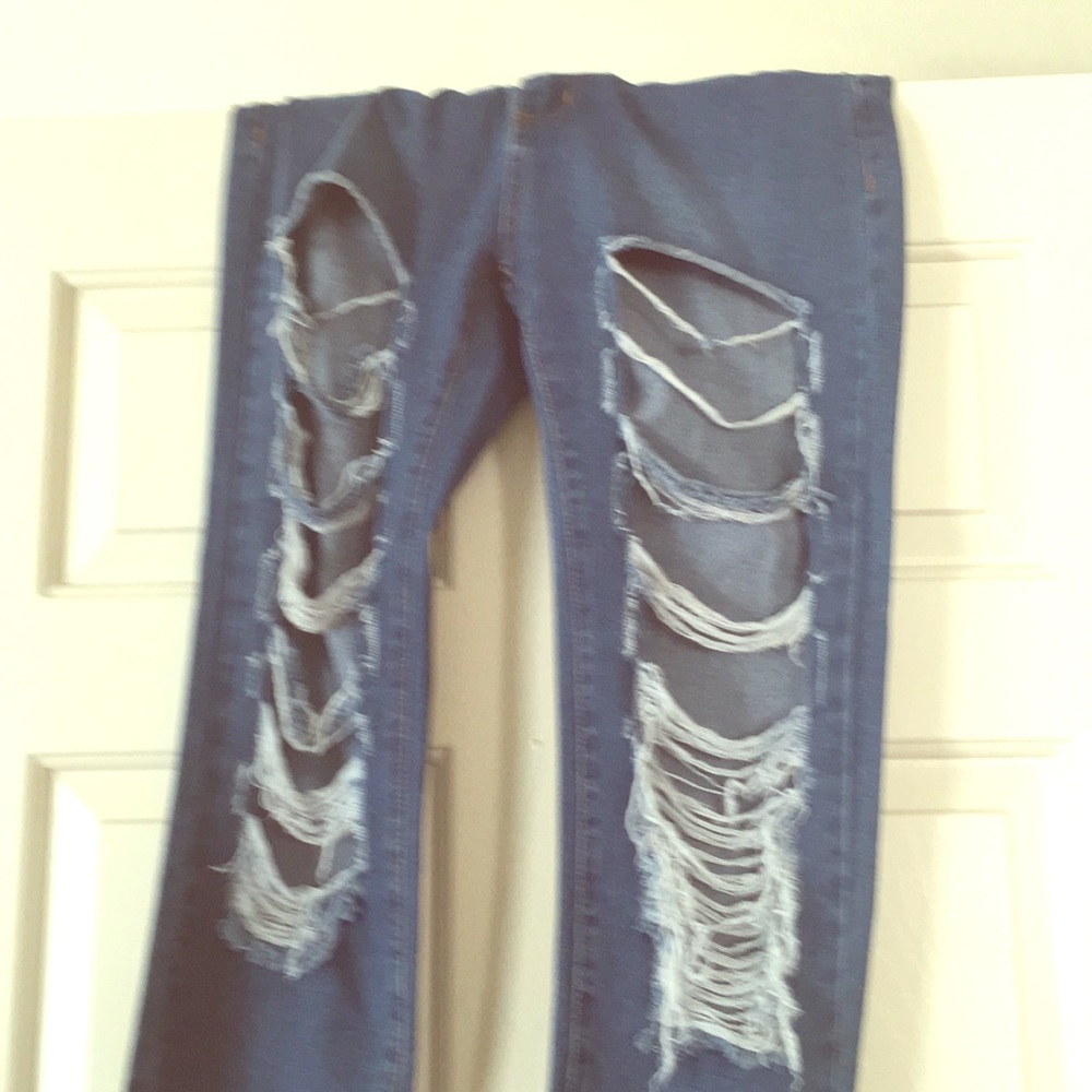 Blue jean ripped designs